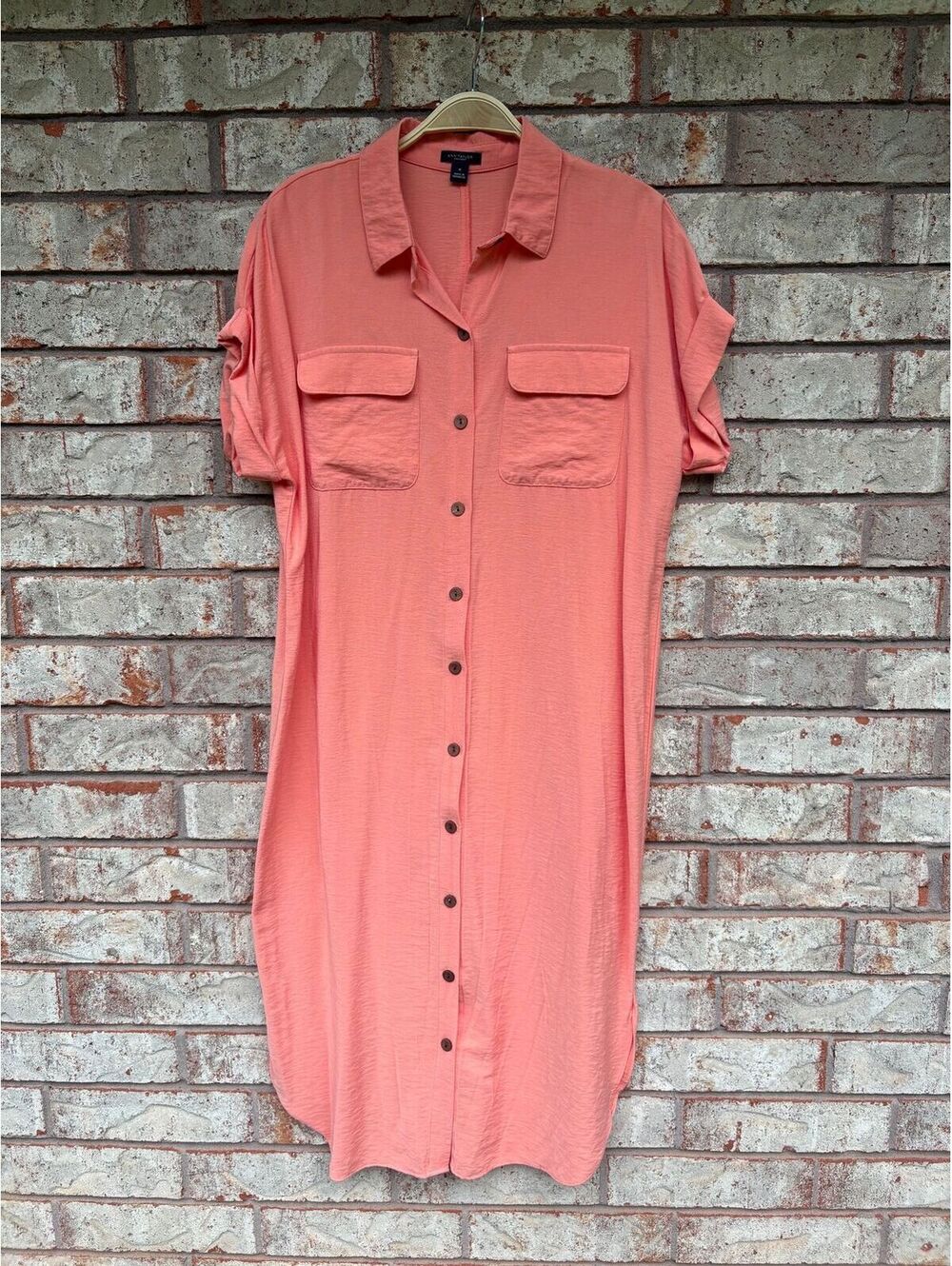 Ann Taylor Factory Button Down Midi Dress Size M